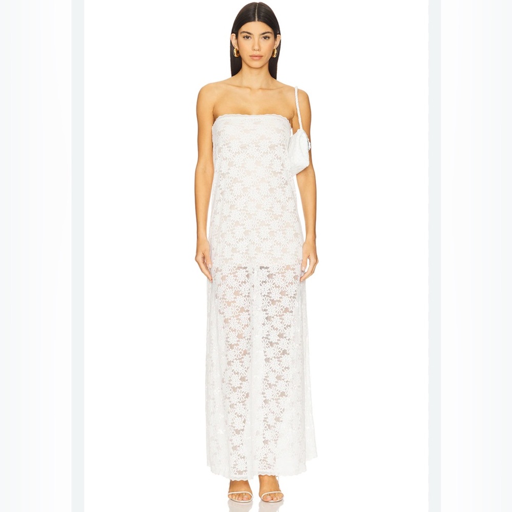 Elegant White Lace Maxi Dress